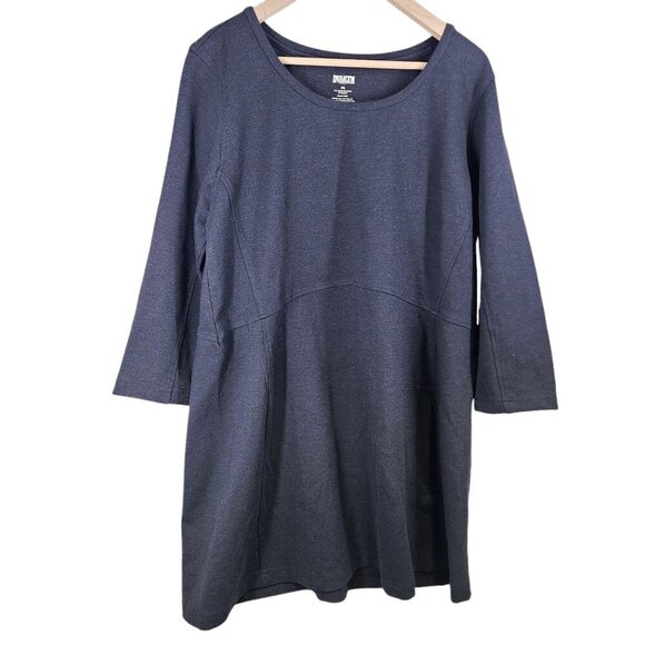 Duluth Trading Co Women's Wearwithall Ponte Knit Long Sleeve Dress Size XXL Blue - Picture 1 of 5